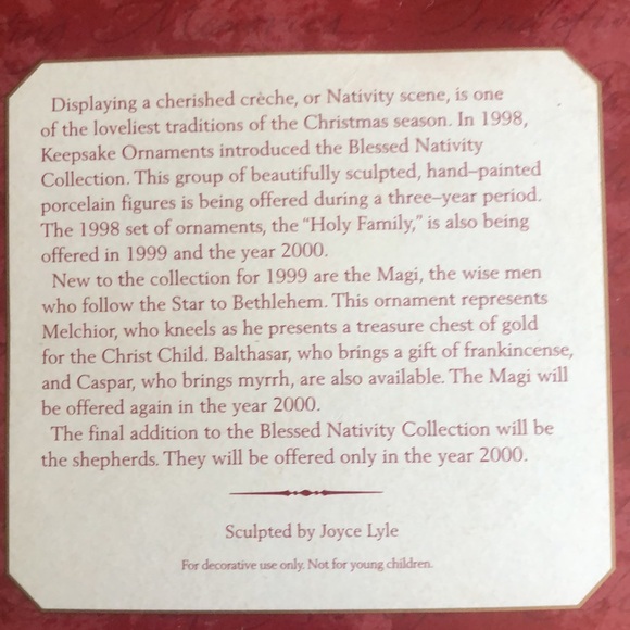 Hallmark Keepsake The Holy Family Blessed Nativity Ornaments & 3 Wise Men Boxes - Picture 8 of 9
